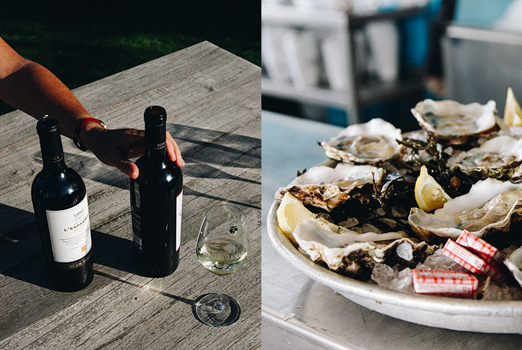 Languedoc wine and oysters