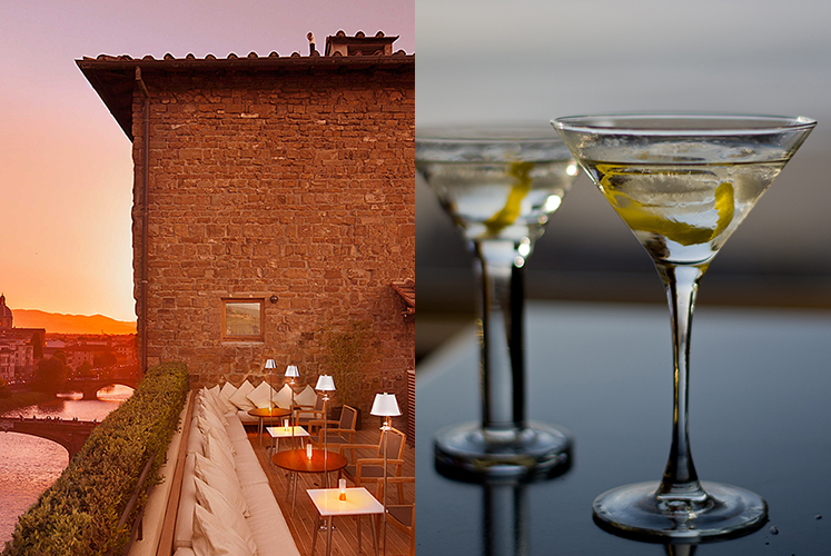 Martinis at Continentale hotel, Florence, Italy 
