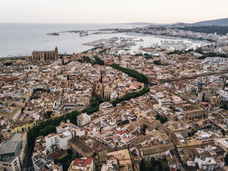Aerial view of Palma, Mallorca, Spain